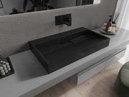Mexen Ava countertop washbasin made of conglomerate B/O 80 x 46 cm, black - 23018070