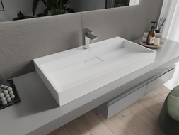 Mexen Ava countertop washbasin made of conglomerate 1/O 90 x 46 cm, white - 23019001