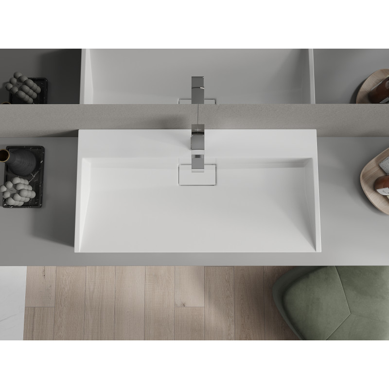 Mexen Ava countertop washbasin made of conglomerate 1/O 90 x 46 cm, white - 23019001