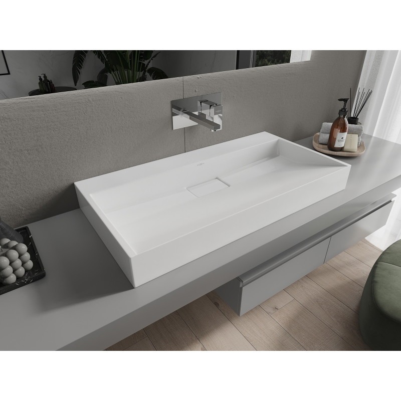 Mexen Ava countertop washbasin from composite B/O 90 x 46 cm, white - 23019000