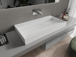 Mexen Ava conglomerate countertop washbasin W/O 90 x 46 cm, white - 23019000