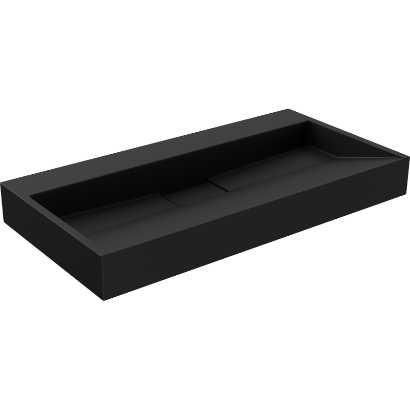 Mexen Ava conglomerate countertop washbasin W/O 90 x 46 cm, Black - 23019070