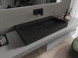 Mexen Ava conglomerate countertop washbasin W/O 90 x 46 cm, Black - 23019070