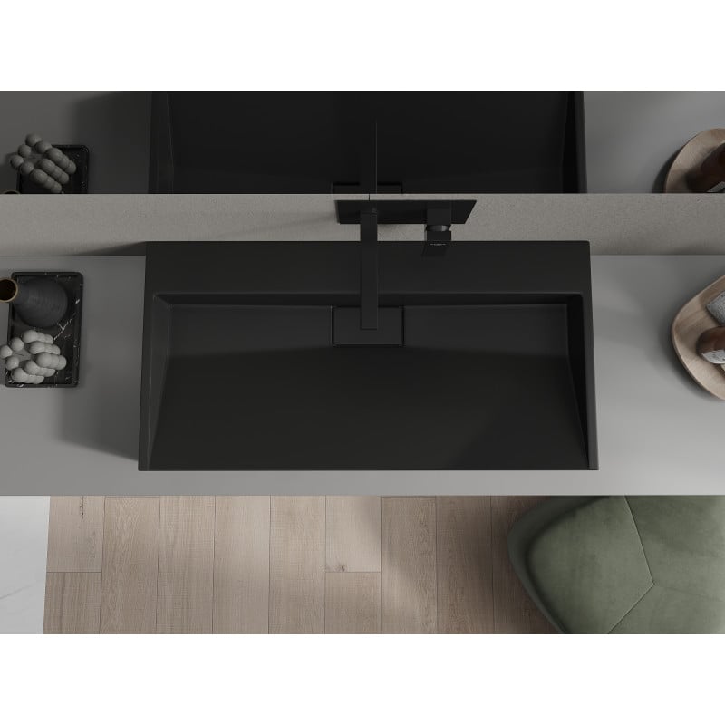 Mexen Ava countertop washbasin made of conglomerate B/O 90 x 46 cm, black - 23019070