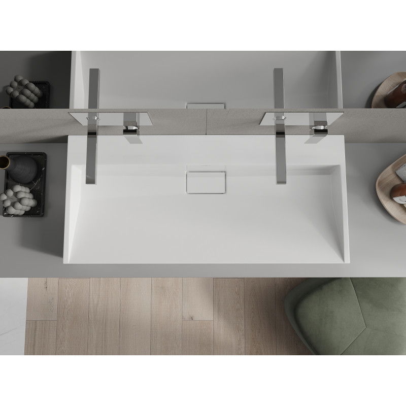 Mexen Ava countertop basin made of conglomerate B/O 100 x 46 cm, white - 23011000