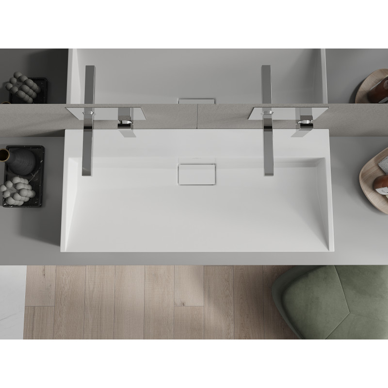 Mexen Ava countertop washbasin made of conglomerate B/O 100 x 46 cm, white - 23011000