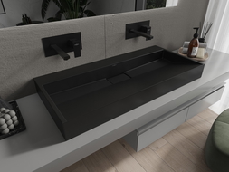 Mexen Ava countertop basin made of conglomerate B/O 100 x 46 cm, black - 23011070