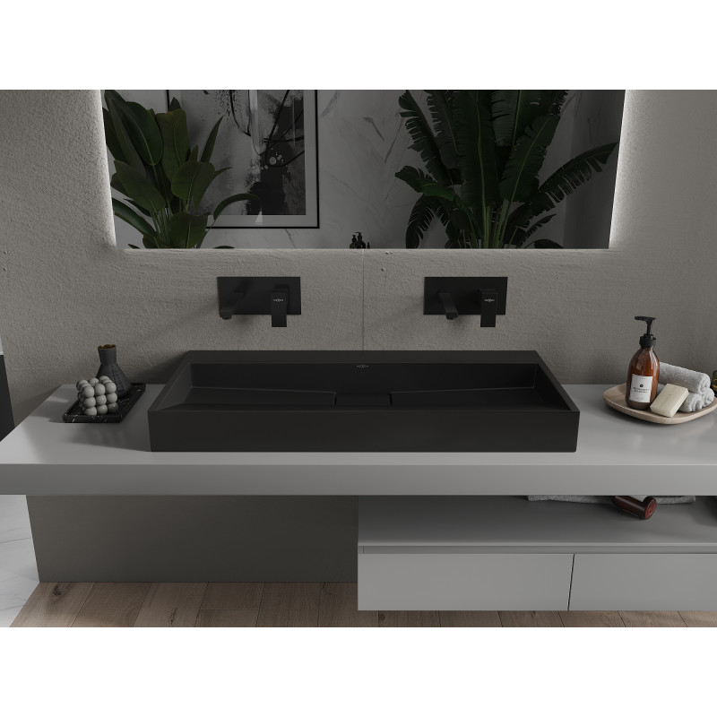 Mexen Ava countertop washbasin made of B/O conglomerate 100 x 46 cm, black - 23011070