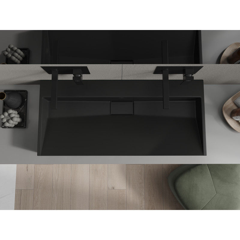Mexen Ava countertop washbasin made of B/O conglomerate 100 x 46 cm, black - 23011070