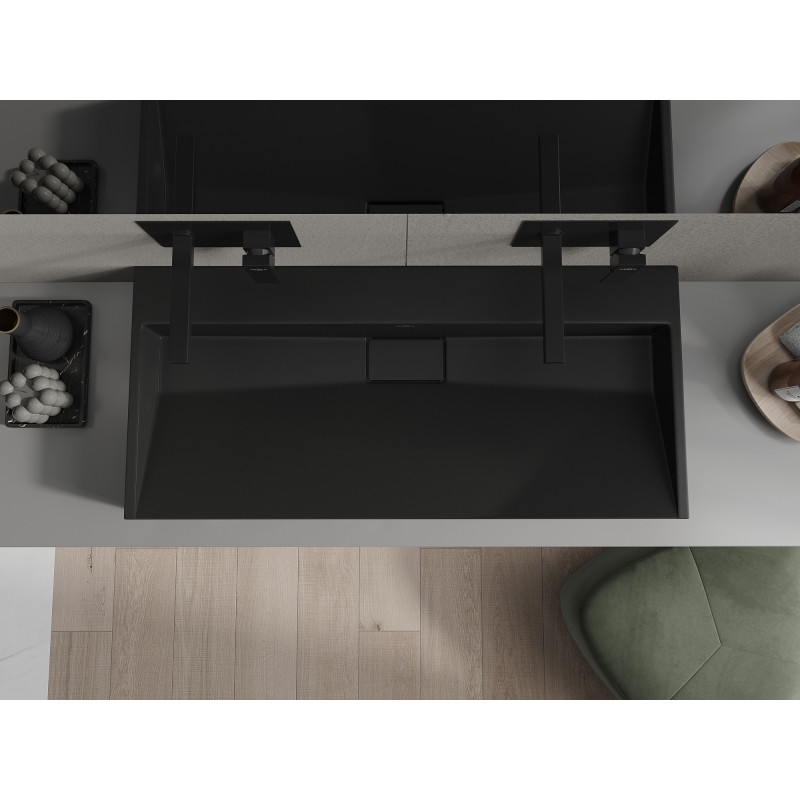 Mexen Ava countertop washbasin made of conglomerate B/O 100 x 46 cm, black - 23011070
