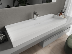 Mexen Ava conglomerate countertop washbasin 1-Hole 120 x 46 cm, white - 23011201