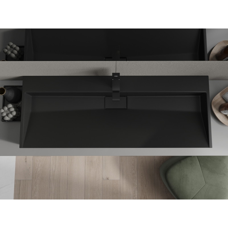 Mexen Ava countertop sink made of conglomerate 1/O 120 x 46 cm, black - 23011271