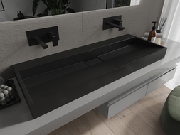 Mexen Ava conglomerate countertop washbasin W/O 120 x 46 cm, Black - 23011270