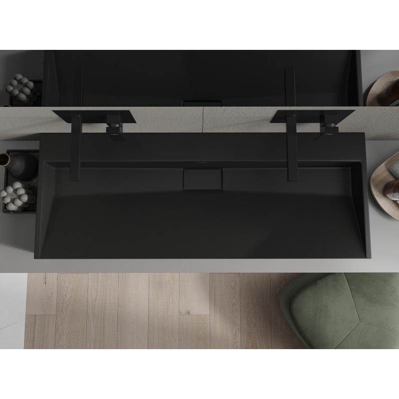 Mexen Ava countertop basin made of composite B/O 120 x 46 cm, black - 23011270
