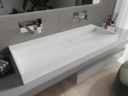 Mexen Ava conglomerate countertop washbasin W/O 120 x 46 cm, white - 23011200