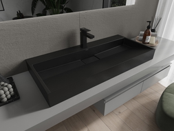 Mexen Ava conglomerate countertop washbasin 1-Hole 100 x 46 cm, Black - 23011071