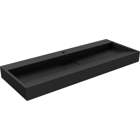 Mexen Ava conglomerate countertop washbasin 1-Hole 120 x 46 cm, Black - 23011271