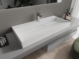 Mexen Ava conglomerate countertop washbasin 1-Hole 100 x 46 cm, white - 23011001