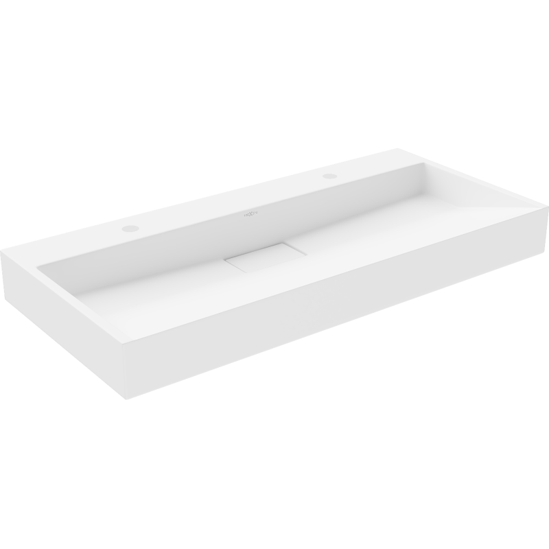 Mexen Ava conglomerate countertop washbasin 2/O 100 x 46 cm, White - 23011002