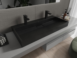 Mexen Ava conglomerate countertop washbasin 2/O 100 x 46 cm, Black - 23011072