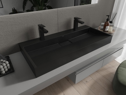 Mexen Ava countertop washbasin made of conglomerate 2/O 100 x 46 cm, black - 23011072