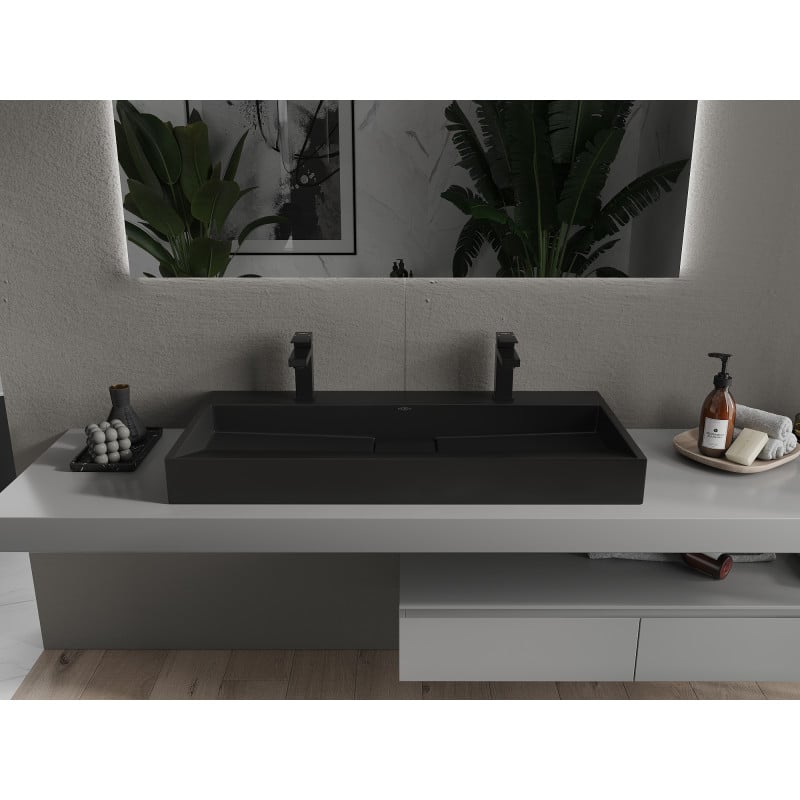 Mexen Ava countertop basin made of composite 2/O 100 x 46 cm, black - 23011072