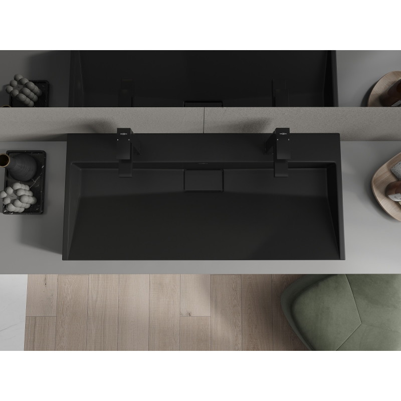 Mexen Ava countertop basin made of conglomerate 2/O 100 x 46 cm, black - 23011072