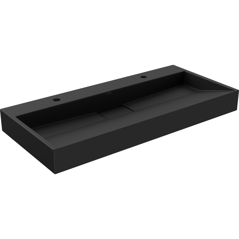 Mexen Ava conglomerate countertop washbasin 2/O 100 x 46 cm, Black - 23011072