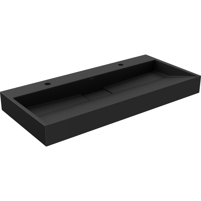 Mexen Ava countertop washbasin made of conglomerate 2/O 100 x 46 cm, black - 23011072