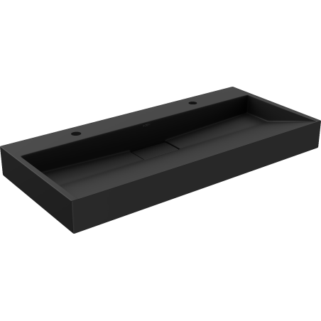 Mexen Ava conglomerate countertop washbasin 2/O 100 x 46 cm, Black - 23011072