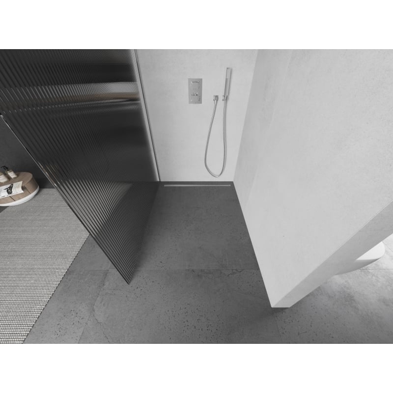 Mexen Kioto Walk-in Shower Screen 110 x 200 cm, Stripes 8 mm, Chrome - 800-110-101-01-09
