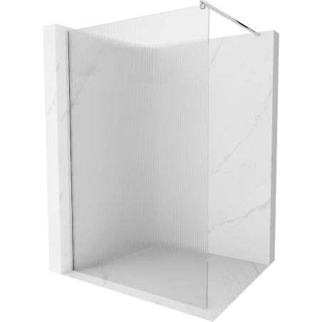 Mexen Kioto Walk-in Shower Wall 120 x 200 cm, Stripes 8 mm, Chrome - 800-120-101-01-09
