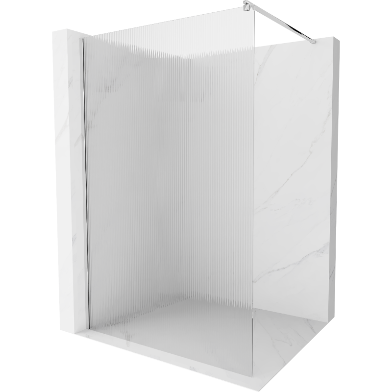 Mexen Kioto shower screen Walk-in 140 x 200 cm, stripes 8 mm, chrome - 800-140-101-01-09