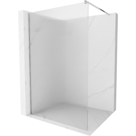 Mexen Kioto shower screen Walk-in 140 x 200 cm, stripes 8 mm, chrome - 800-140-101-01-09