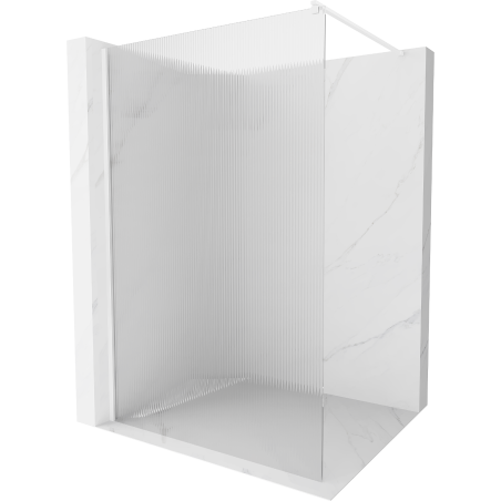 Mexen Kioto Walk-in Shower Wall 90 x 200 cm, Stripes 8 mm, White - 800-090-101-20-09