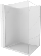 Mexen Kioto shower screen 90 x 200 cm, ribbed 8 mm, White - 800-090-101-20-09