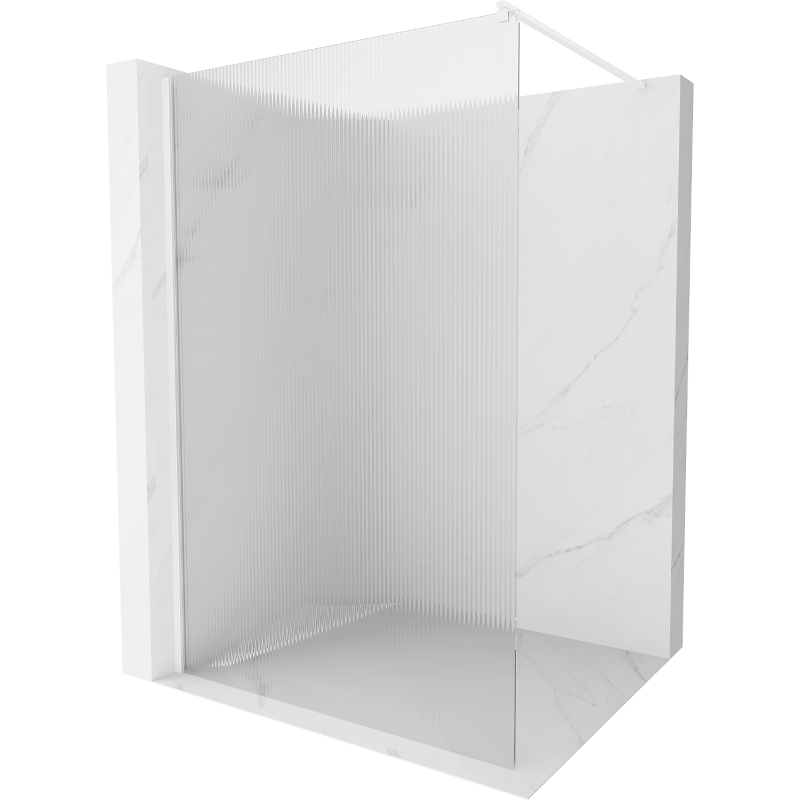 Mexen Kioto shower screen 140 x 200 cm, ribbed 8 mm, White - 800-140-101-20-09
