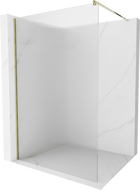 Mexen Kioto shower screen 90 x 200 cm, ribbed 8 mm, gold - 800-090-101-50-09