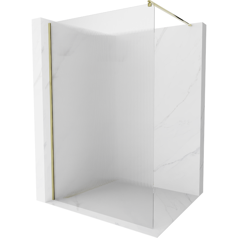 Mexen Kioto Walk-in shower wall 120 x 200 cm, stripes 8 mm, gold - 800-120-101-50-09
