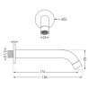 Mexen Kai bathtub wall spout, Graphite - 79371-66