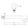 Mexen Kai wall-mounted bathtub spout, brushed gun gray - 79371-66