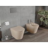 Mexen Rico Rimless WC bowl with slim soft-close seat, duroplast, matte cappuccino - 30724064