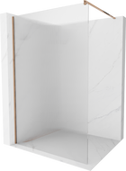Mexen Kioto 90 x 200 cm Walk-in shower wall, stripes 8 mm, rose gold - 800-090-101-60-09