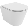Mexen Rico Rimless toilet bowl with a slim soft close toilet seat, Thermosetting polymer, White matt - 30724001