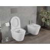 Mexen Rico Rimless toilet bowl with a slim soft close toilet seat, Thermosetting polymer, White matt - 30724001