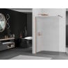 Mexen Kioto shower wall 140 x 200 cm, stripes 8 mm, rose gold - 800-140-101-60-09