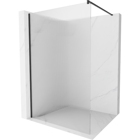 Mexen Kioto shower wall 80 x 200 cm, striped 8 mm, black - 800-080-101-70-09