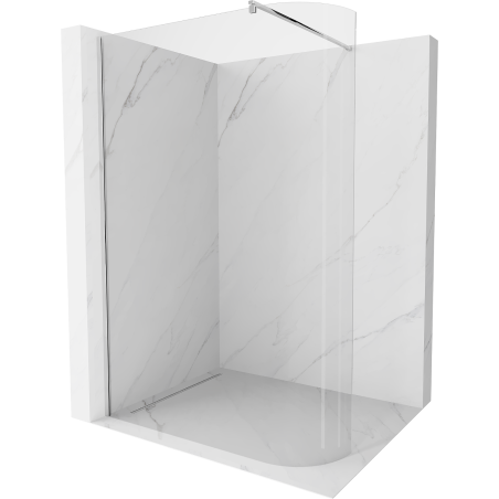 Mexen Kioto-R Rounded Walk-in Shower Wall 120 x 200 cm, Transparent 8 mm, Chrome - 800-120-101-01-06
