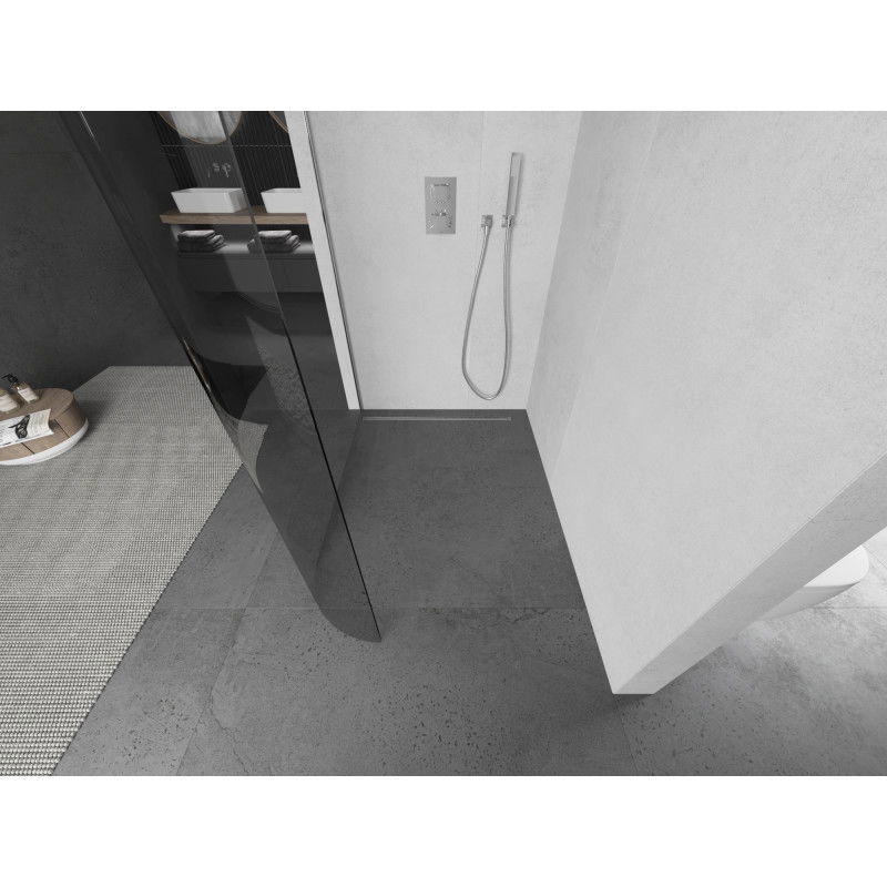 Mexen Kioto-R Rounded Walk-in Shower Screen 140 x 200 cm, Transparent 8 mm, Chrome - 800-140-101-01-06