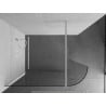 Mexen Kioto-R Rounded Walk-in Shower Screen 100 x 200 cm, Transparent 8 mm, White - 800-100-101-20-06